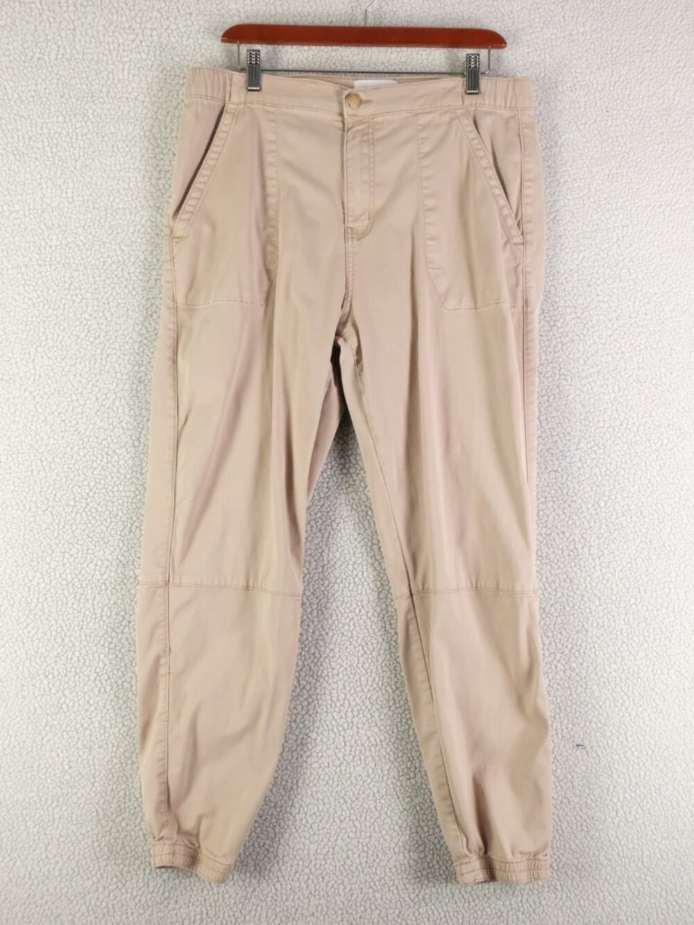 Duer Joggers Womens 32 Beige Athletic Slim Fit Cotton Canvas Stretch